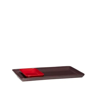 Amare Tray Burgundy/Red (set of 2) by Hübsch – product photo 6 of 6
