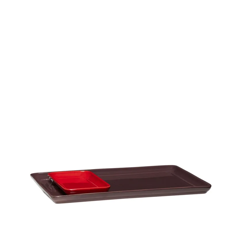 Amare Tray Burgundy/Red (set of 2) by Hübsch – product photo 6 of 6