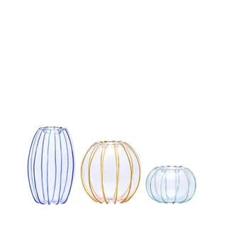 Orbit Vases Amber/Light green/Blue (set of 3) van Hübsch – productfoto 6 van 6