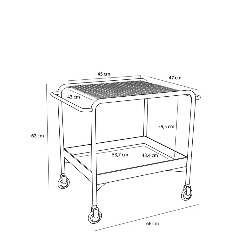 Push Trolley Black von Hübsch – Produktfoto 2 von 4