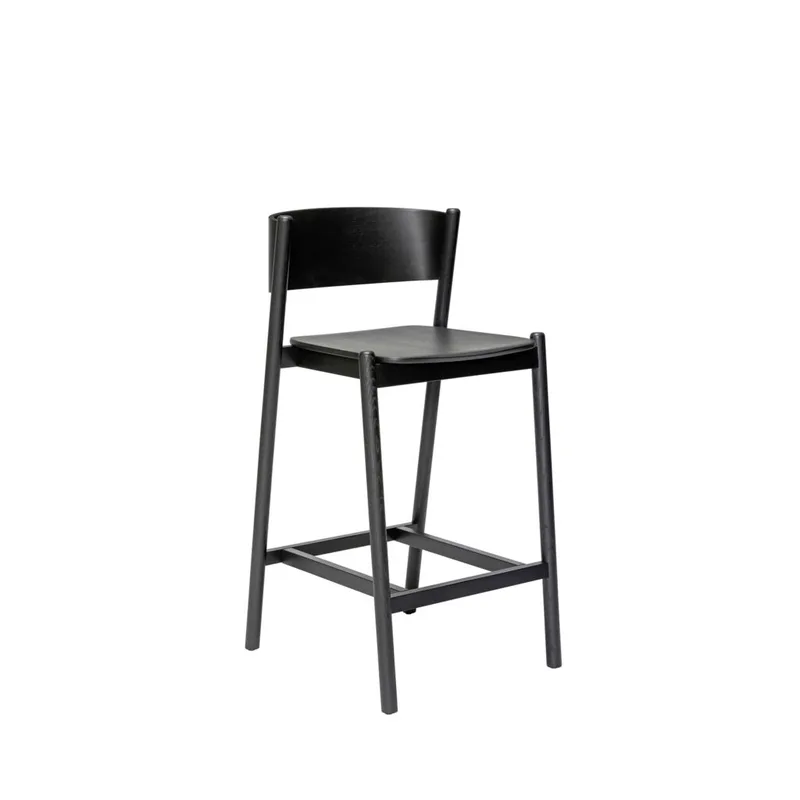 Oblique Bar Stool Black by Hübsch – product photo