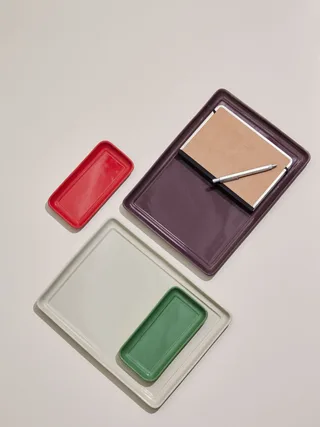 Amare Tray Burgundy/Red (set of 2) by Hübsch – product photo 3 of 6