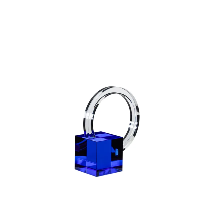 Sculpt Bookend Blue/Clear by Hübsch – product photo