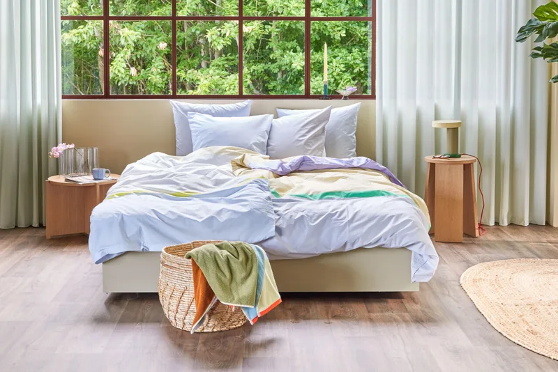 Block Bed Linen 60/200 Beige/Multicolour von Hübsch – Ambientefoto 1 von 7