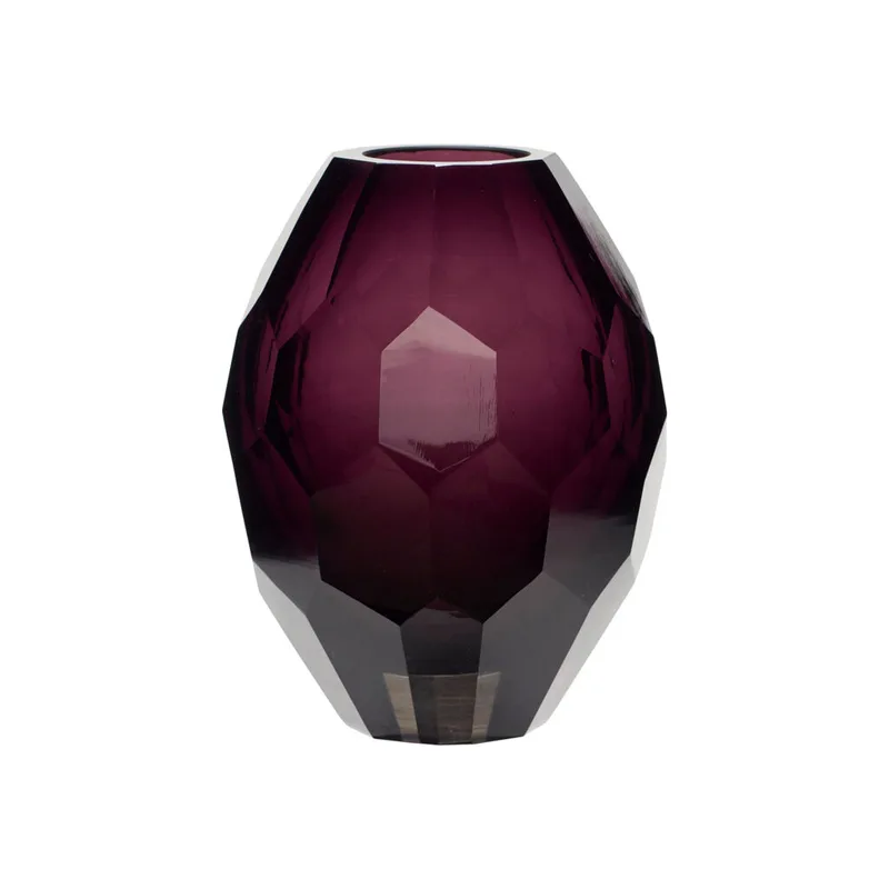 Facet Vase Burgundy by Hübsch – product photo