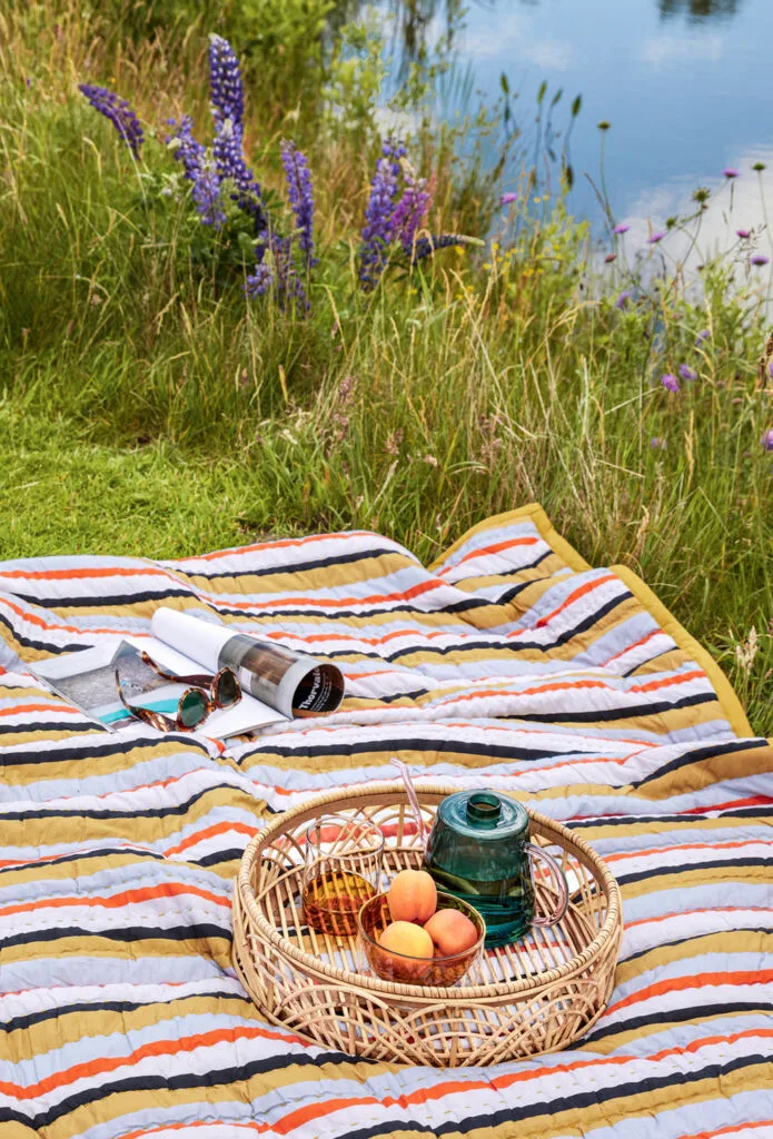 Pavilion Plaid Stripe Ochre/Multicolour van Hübsch – sfeerfoto 1 van 5