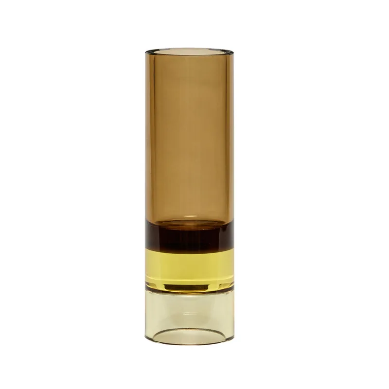 Astro Tealight Holder Brown/Yellow de Hübsch – photo du produit