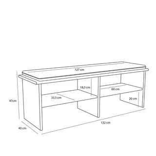 Layer Bench Natural van Hübsch – productfoto 2 van 5