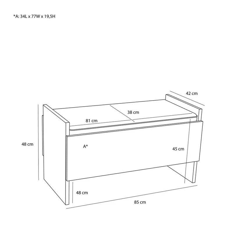 Forma Bench Sand/Natural van Hübsch – productfoto 3 van 6