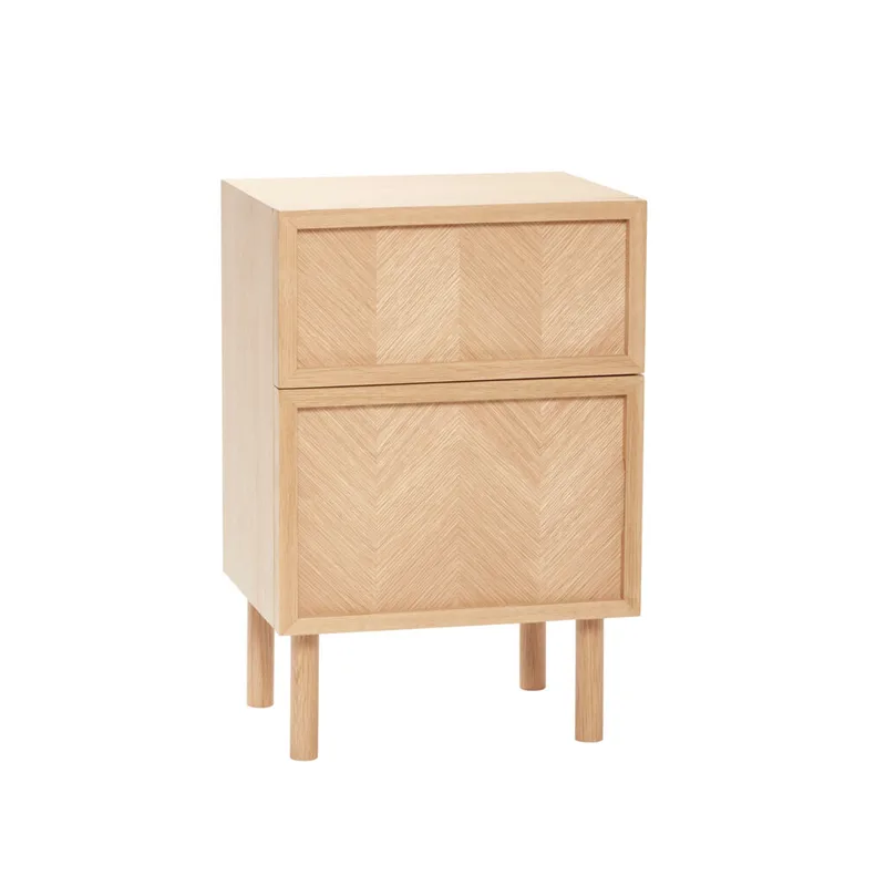 Herringbone Bedside Table Natural von Hübsch – Produktfoto 2 von 2