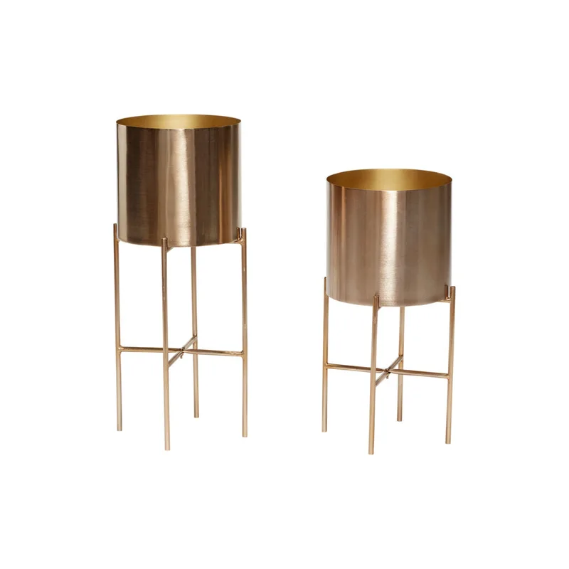 Airy Pots Brass (set of 2) de Hübsch – photo du produit 2 sur 2