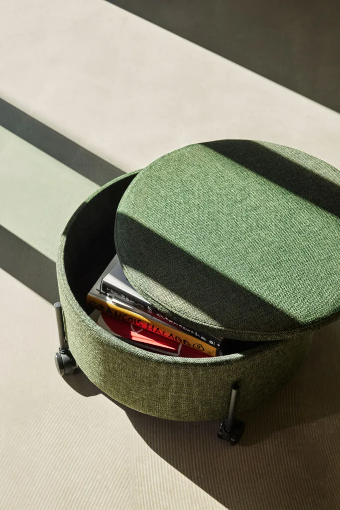 Contain Pouffe Large Green by Hübsch – interior photo 2 of 5