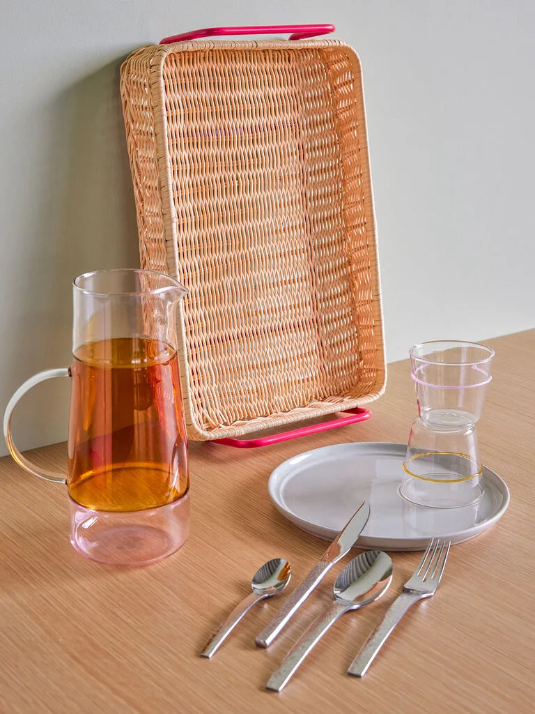 Splint Tray Red/Natural by Hübsch – interior photo 3 of 4