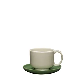 Amare Cup/Saucer Sand/Green by Hübsch – product photo 7 of 7