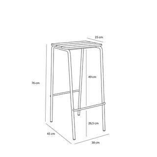 Stilt Bar Stool Black by Hübsch – product photo 2 of 5