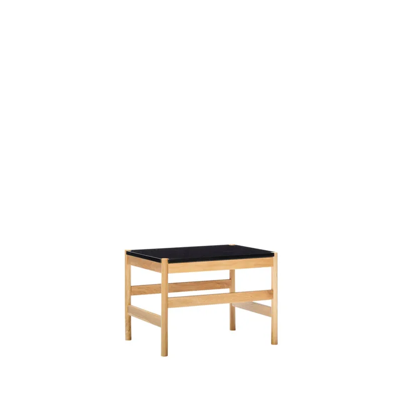 Raw Side Table Black/Natural van Hübsch – productfoto