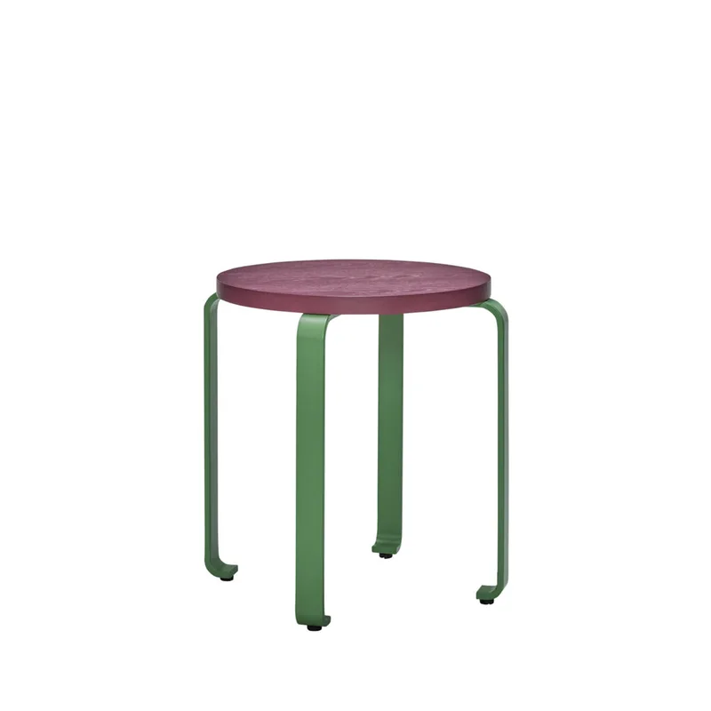 Smile Stool Burgundy/Green by Hübsch – product photo