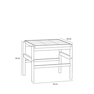Tile Side Table Mint/Natural von Hübsch – Produktfoto 3 von 5