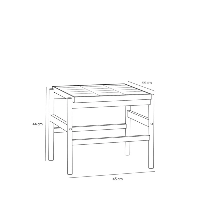 Tile Side Table Mint/Natural von Hübsch – Produktfoto 3 von 5