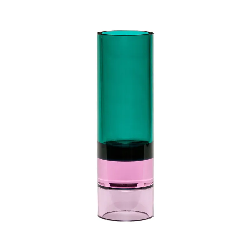 Astro Tealight Holder Green/Pink van Hübsch – productfoto