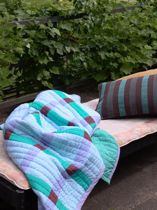 Tento Plaid Green van Hübsch – sfeerfoto 3 van 4