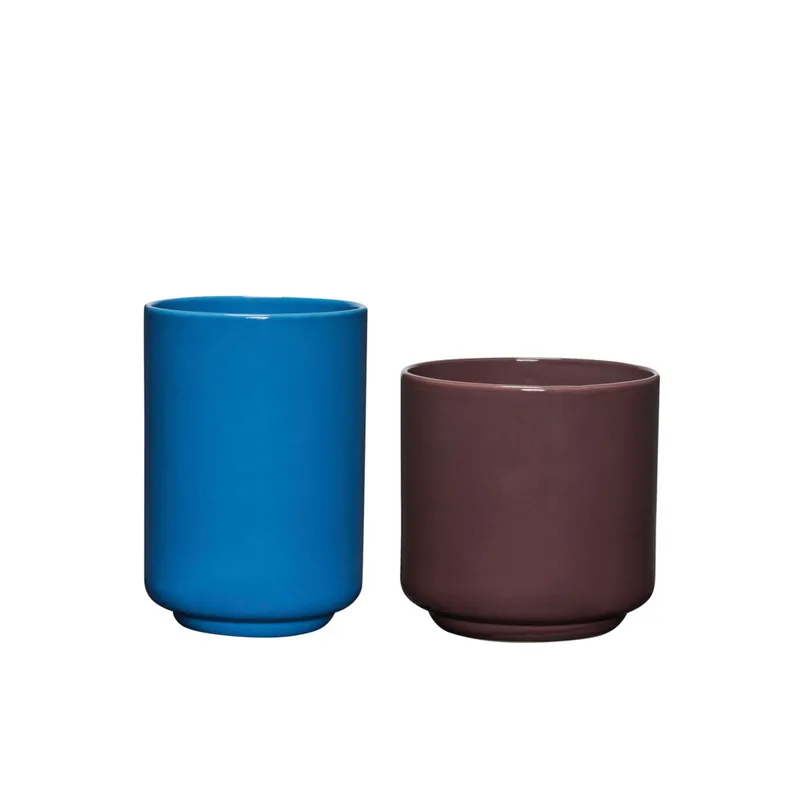 Deux Pots Maroon/Blue (set of 2) van Hübsch – productfoto 1 van 5