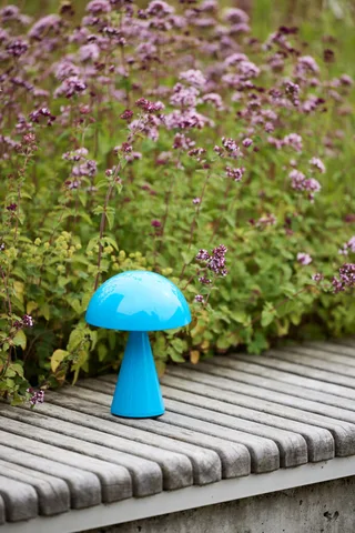 Mush Portable Lamp Blue by Hübsch – interior photo 2 of 6