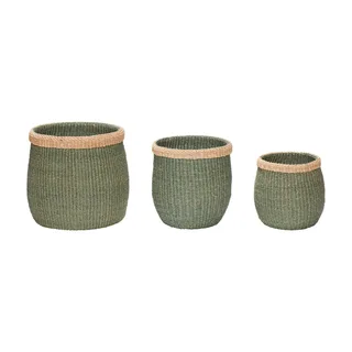 Moss Baskets Green/Natural (set of 3) by Hübsch – product photo 2 of 2