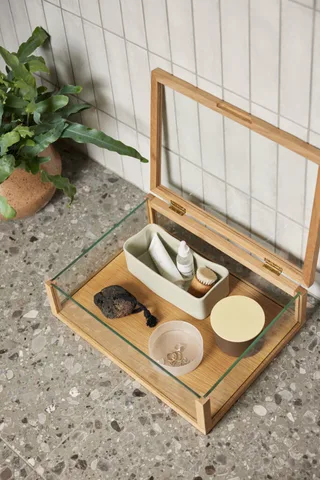 District Storage Box Small Brown/Yellow by Hübsch – interior photo 3 of 7