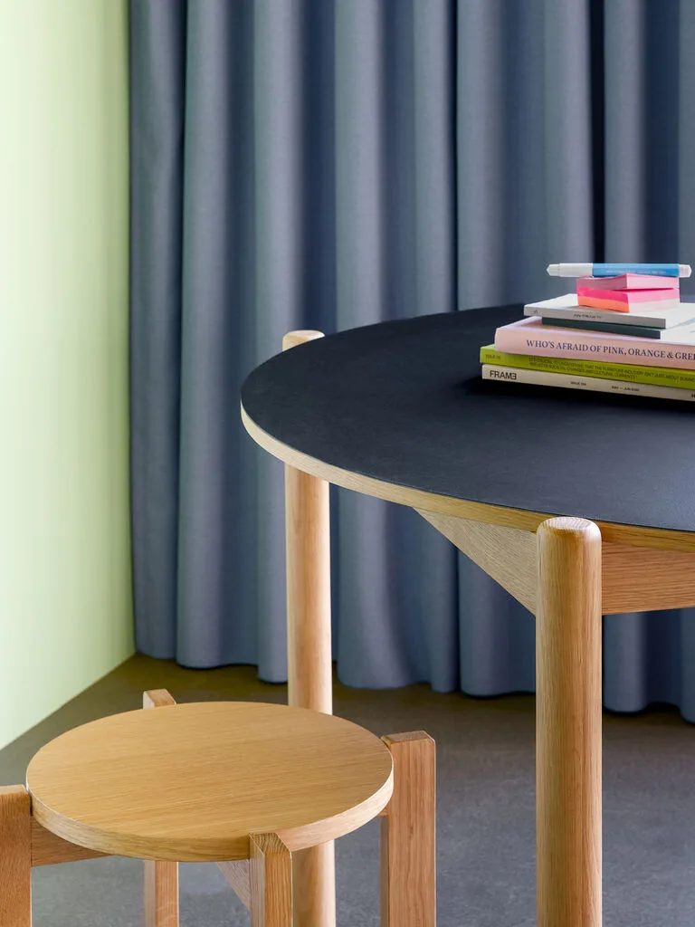 Oblique Dining Table Round Black by Hübsch – interior photo 2 of 3