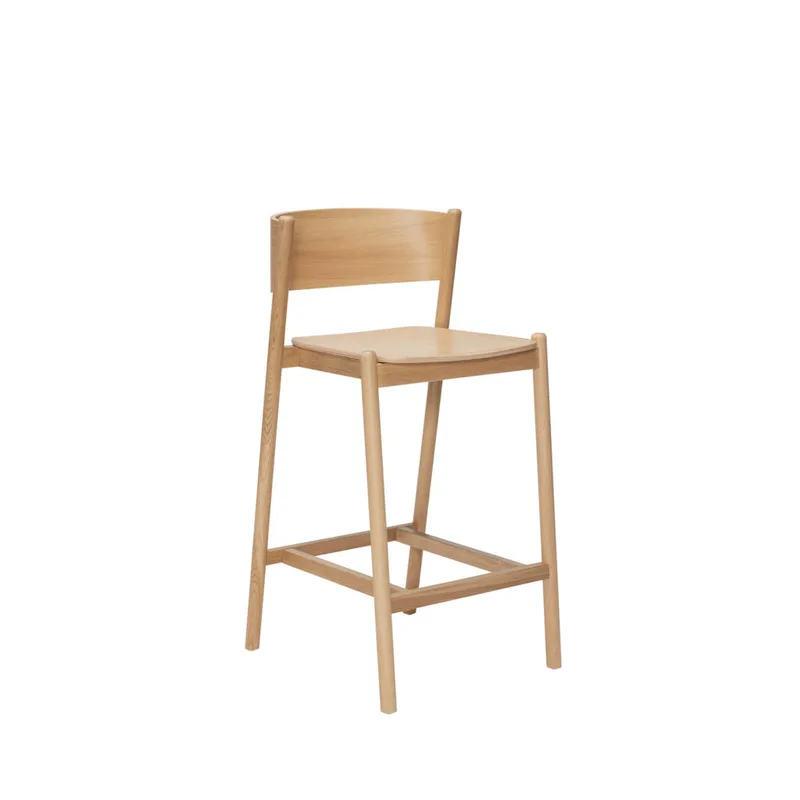 Oblique Bar Stool Natural by Hübsch – product photo