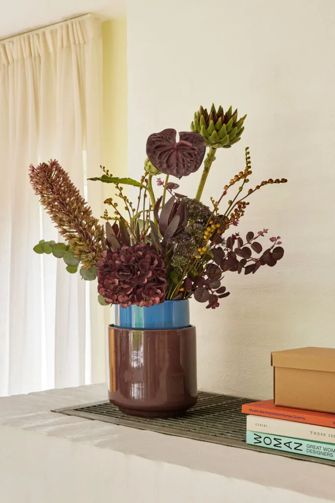 Deux Pots Maroon/Blue (set of 2) van Hübsch – sfeerfoto 2 van 5