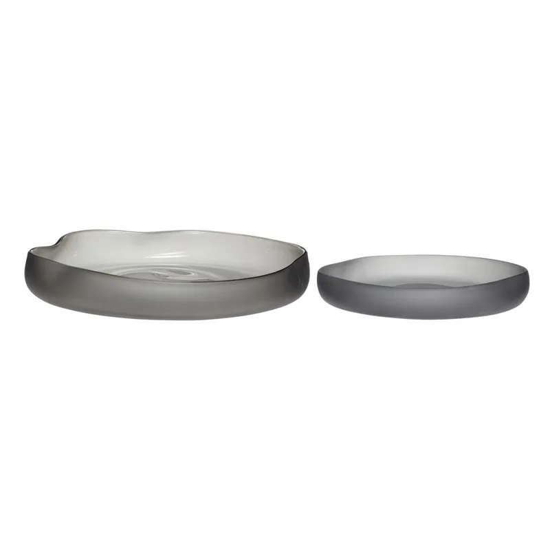 Bow Bowls Grey (set of 2) van Hübsch – productfoto