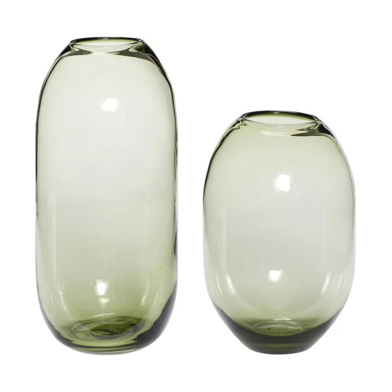 Moss Vases Green (set of 2) van Hübsch – productfoto