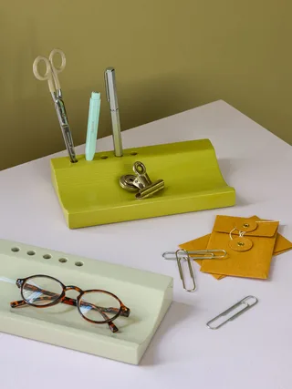 Kanso Desk Organiser Yellow by Hübsch – interior photo 1 of 2