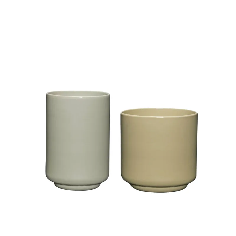 Deux Pots Light green/Sand (set of 2) van Hübsch – productfoto 1 van 5