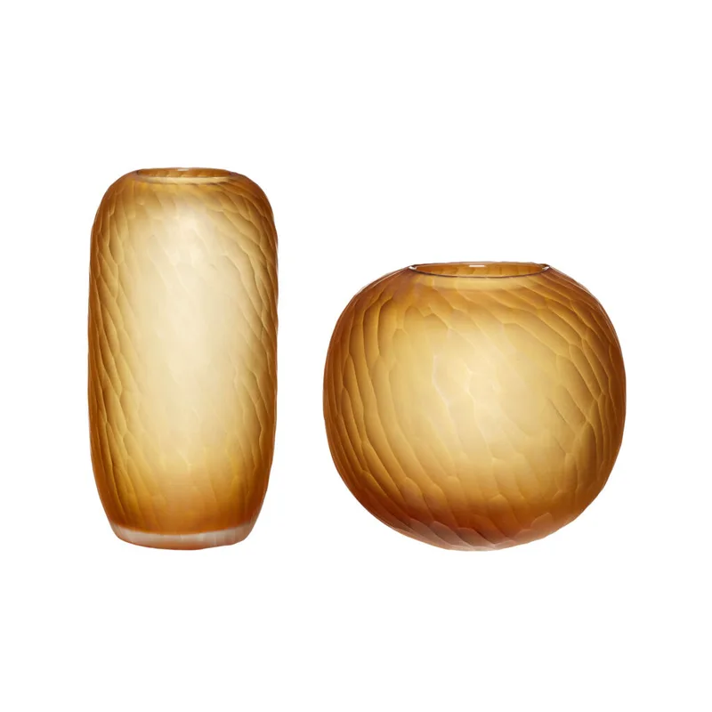 Molecule Vases Amber (set of 2) by Hübsch – product photo 3 of 3
