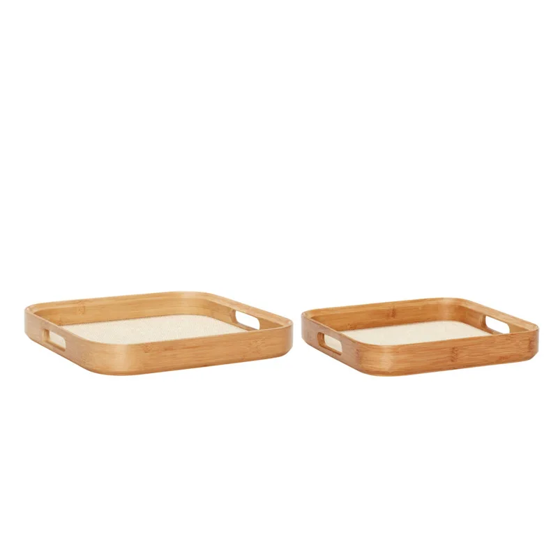 Canvas Trays Square Natural (set of 2) de Hübsch – photo du produit
