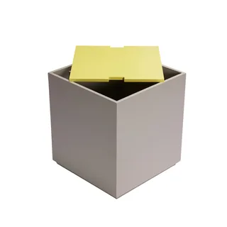 Vault Side Table/Storage Box Grey/Yellow by Hübsch – product photo 1 of 8