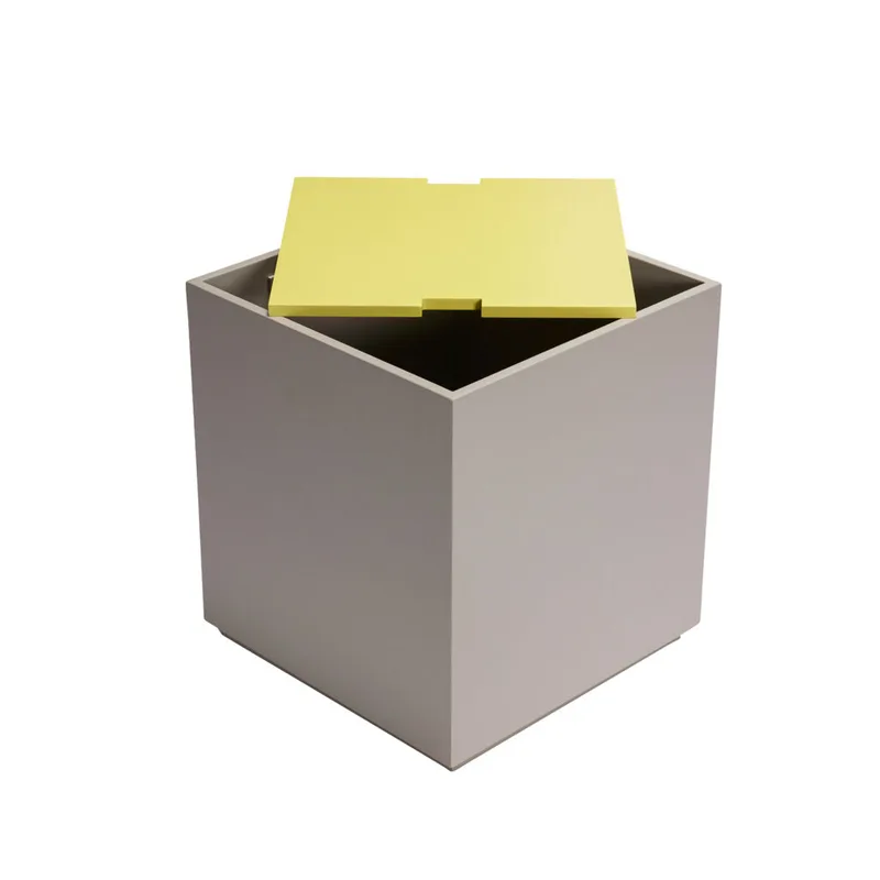 Vault Side Table/Storage Box Grey/Yellow by Hübsch – product photo 1 of 8