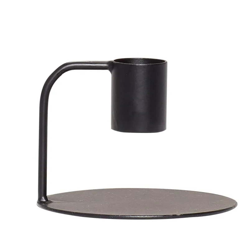 Curve Candlestick Black von Hübsch – Produktfoto