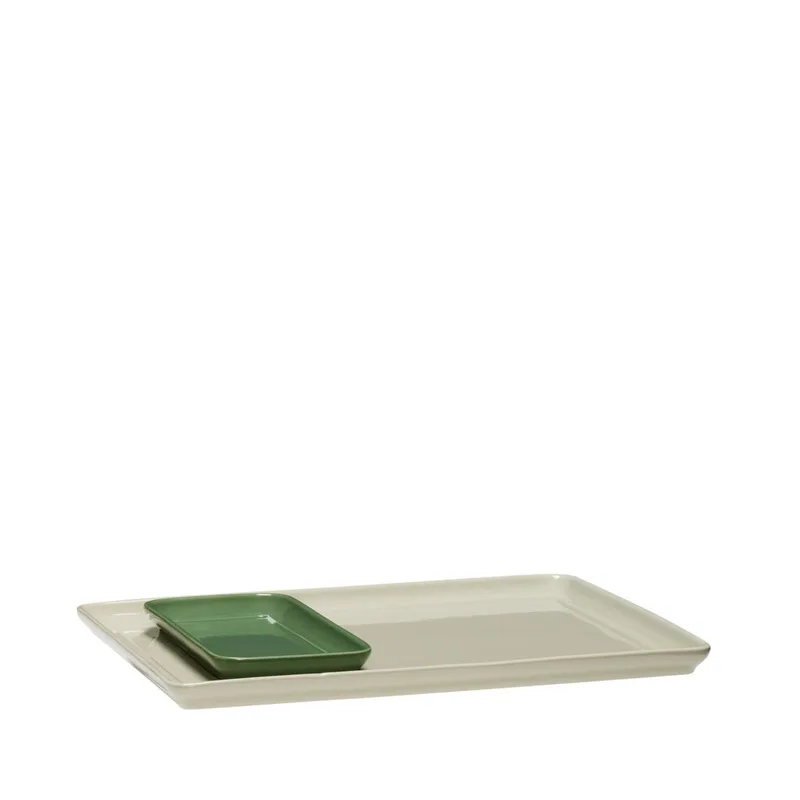Amare Tray Sand/Green (set of 2) van Hübsch – productfoto 7 van 7