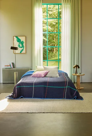 Sen Bedspread Dark blue by Hübsch – interior photo 2 of 4