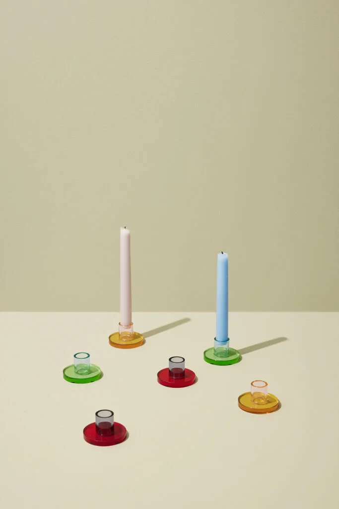 Astra Candleholder Small Red/Purple by Hübsch – interior photo 3 of 7