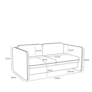 Soba Sofa Light grey by Hübsch – product photo 2 of 7