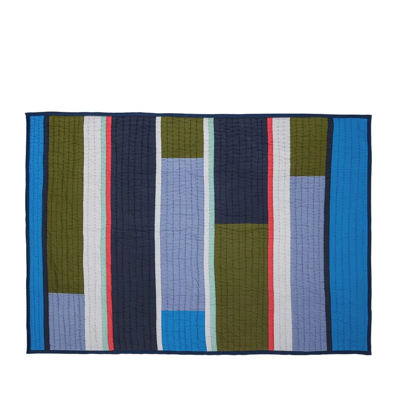 Pavilion Plaid Block Blue/Multicolour van Hübsch – productfoto 5 van 5