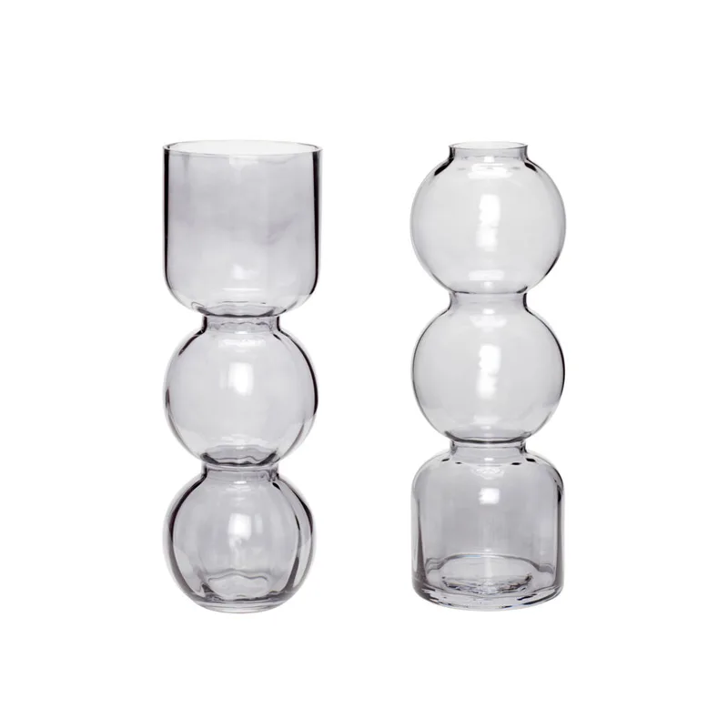 Circle Vases Grey (set of 2) van Hübsch – productfoto