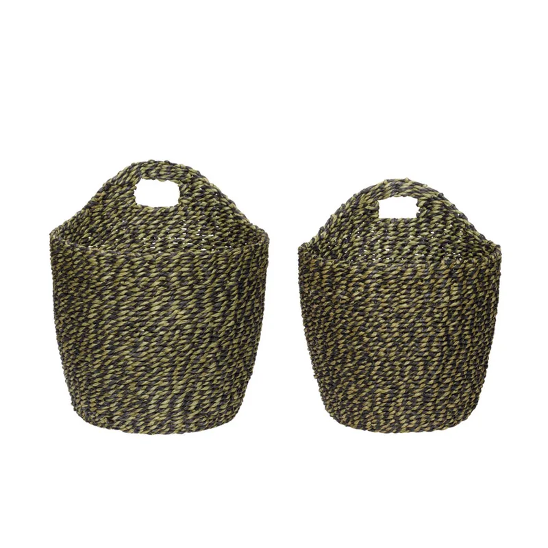 Nook Baskets Green (set of 2) de Hübsch – photo du produit
