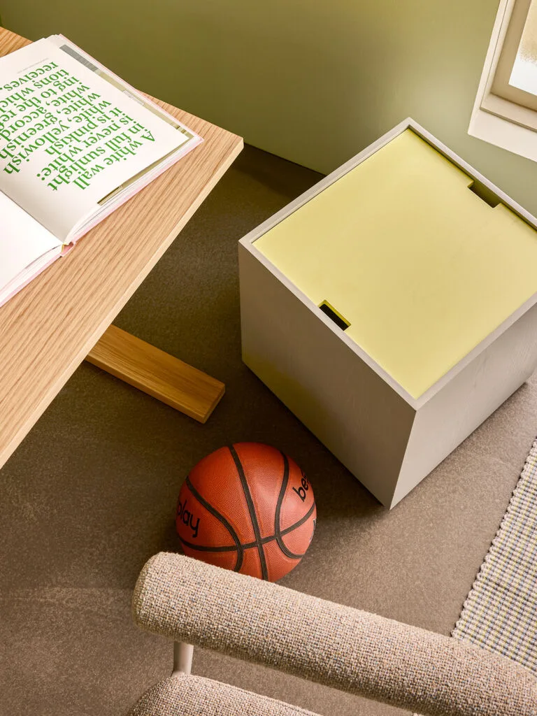 Vault Side Table/Storage Box Grey/Yellow by Hübsch – interior photo 6 of 8