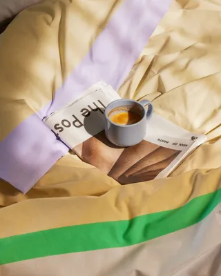 Block Bed Linen 60/200 Beige/Multicolour von Hübsch – Ambientefoto 2 von 7